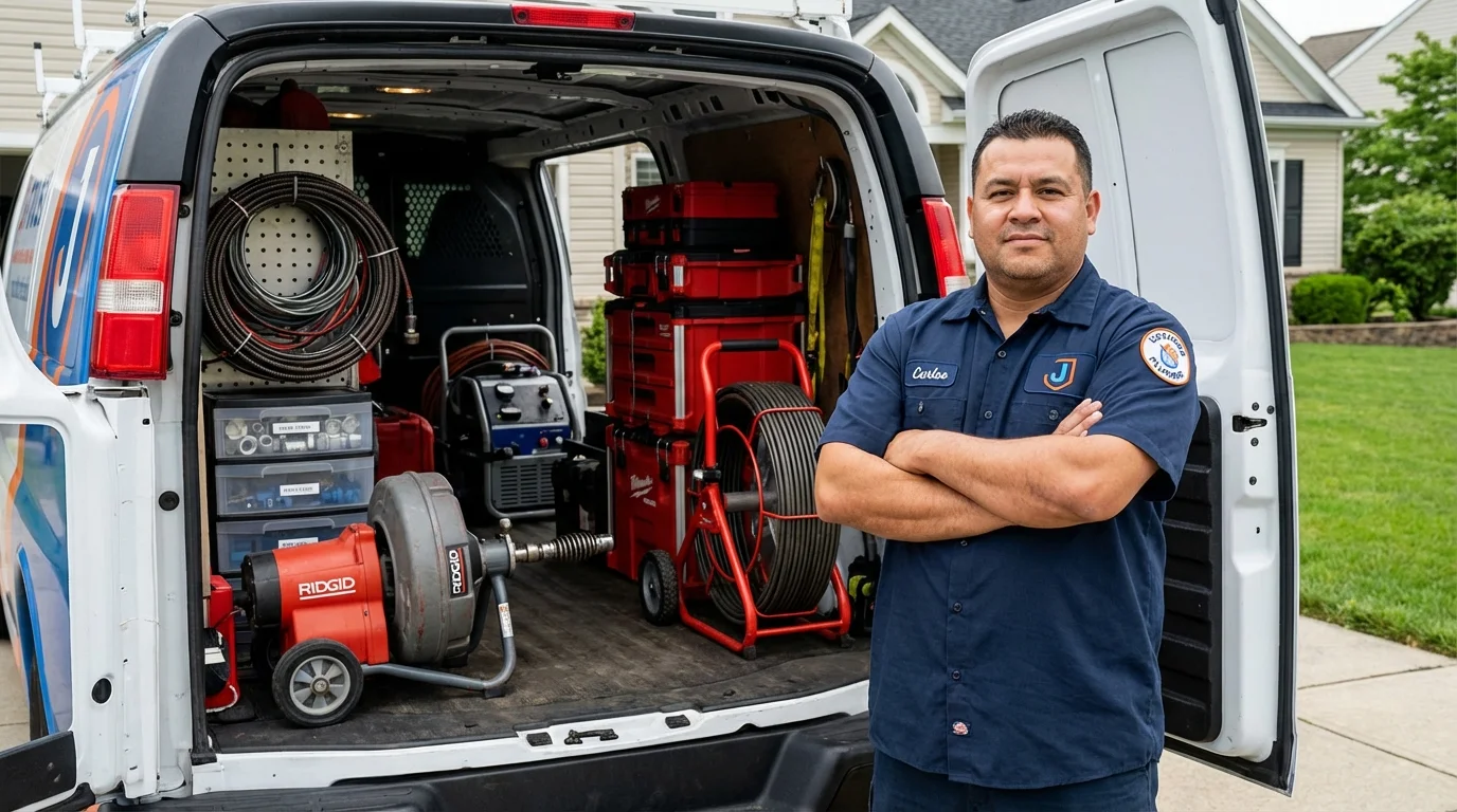 Professional drain cleaning equipment and Johns Plumbing LLC plumber in Forrest
