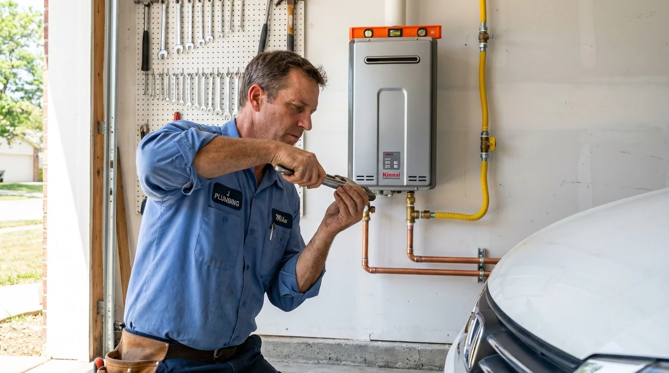 Tankless water heater installation by a Johns Plumbing LLC plumber in Forrest